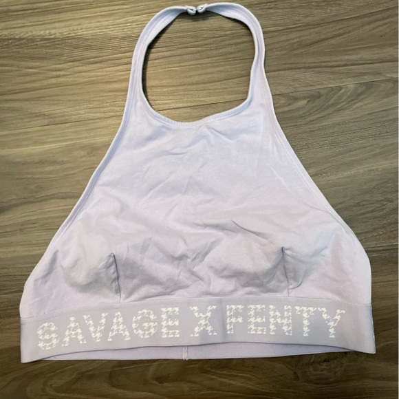 Savage X Fenty Lavender Forever Savage High
Neck Halter Bralette SZ L - Picture 1 of 4
